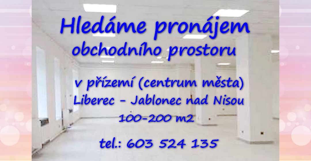 Hledáme obchodní prostor