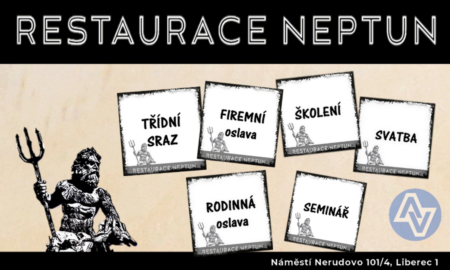 Třídní srazy, školení, rodinné oslavy, firemní akce v restauraci Neptun.