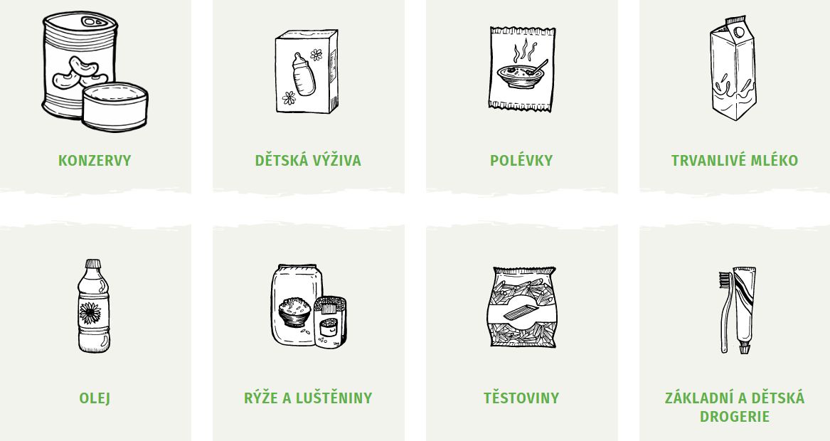 Sběrné místo potravin, drogerie a hygienických potřeb