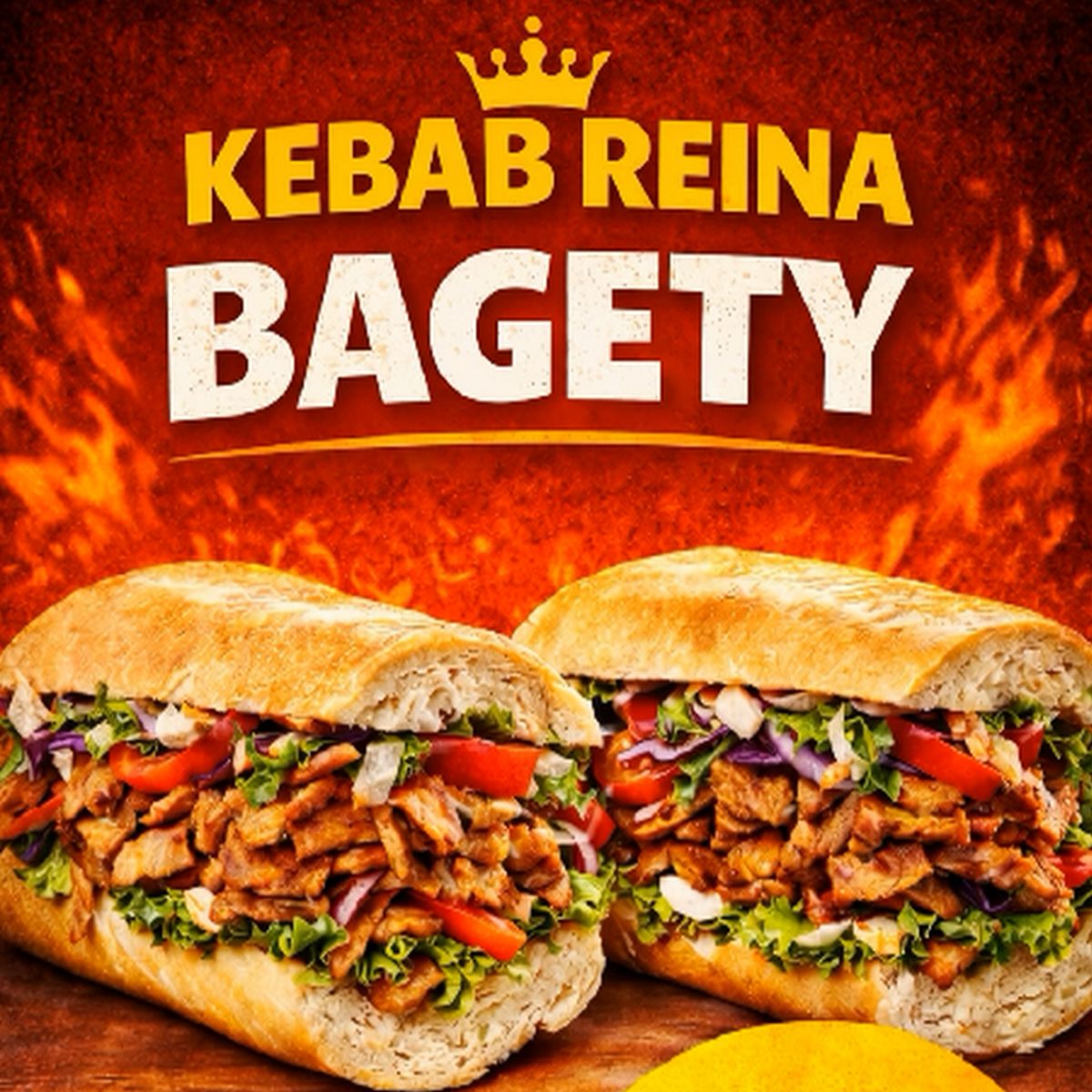 Kebab, tortila, bagety